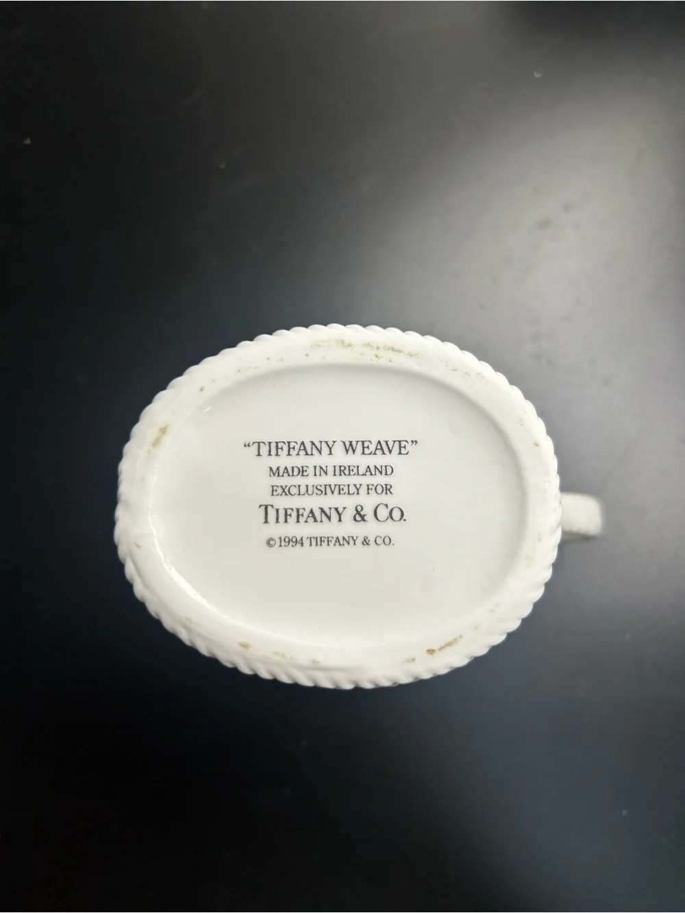 Tiffany & Co. Cream Woven-Style Ceramic Server Set with Handle
